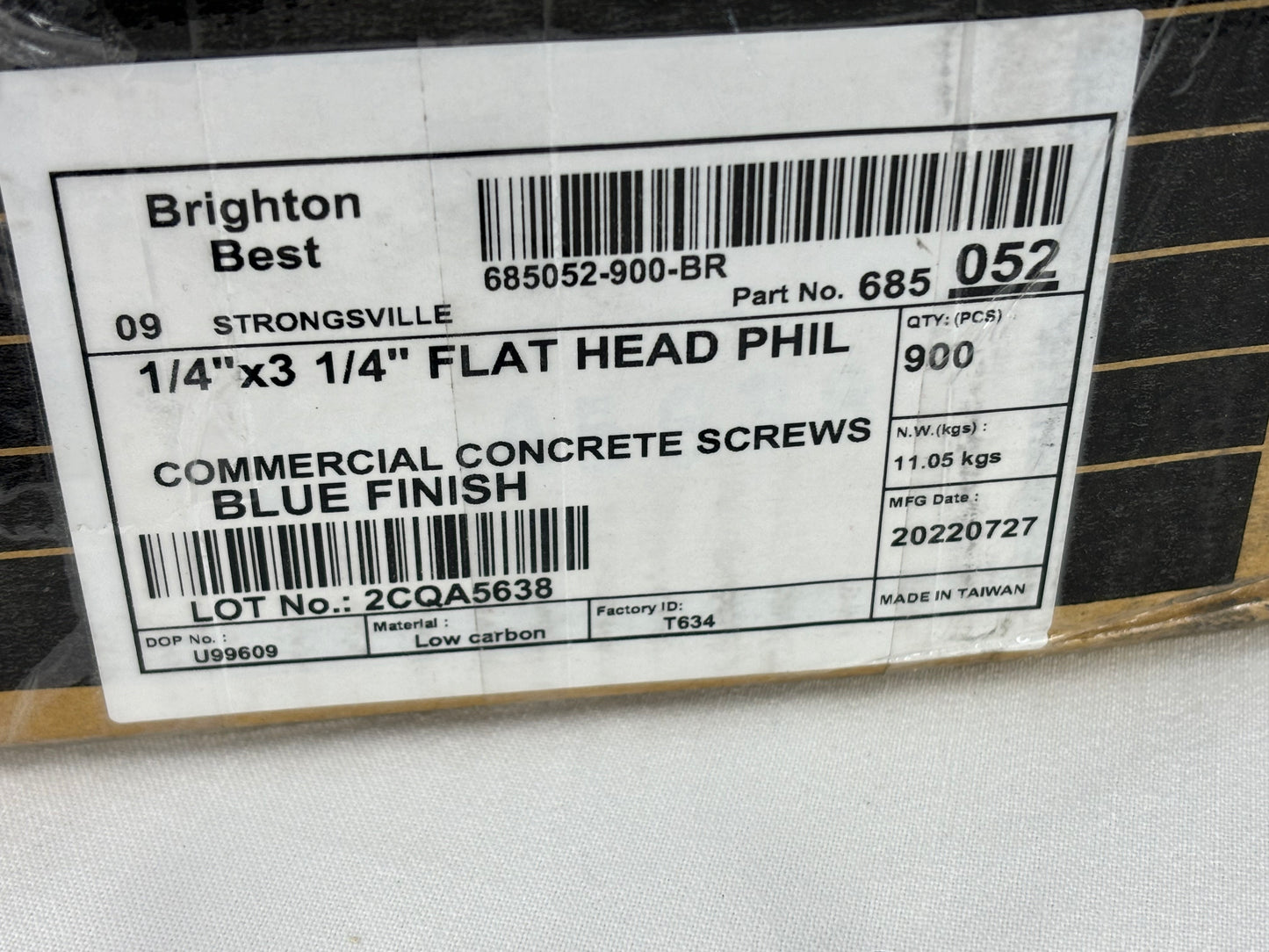 Hex Head Blue Concrete Screw Anchors for Concrete, Masonry, Block, Brick and Wood Fastening