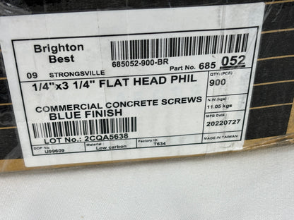 Hex Head Blue Concrete Screw Anchors for Concrete, Masonry, Block, Brick and Wood Fastening