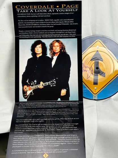 Jimmy Page / David Coverdale – Strictly Limited Numbered 7" Picture Disc – Autographed by Jimmy Page – COA Included