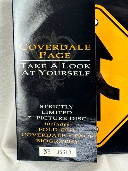 Jimmy Page / David Coverdale – Strictly Limited Numbered 7" Picture Disc – Autographed by Jimmy Page – COA Included
