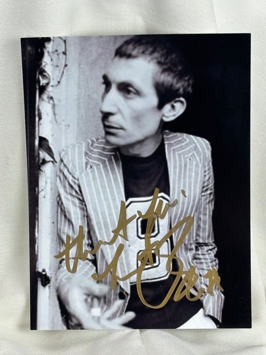 Charlie Watts – The Rolling Stones – Hand-Signed 6x8 Photograph – Gold Ink Autograph – COA Included