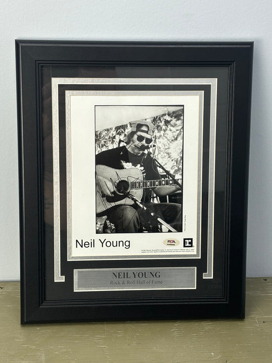 Neil Young Autographed 8x10 Photograph – PSA/DNA Certified – Framed Display