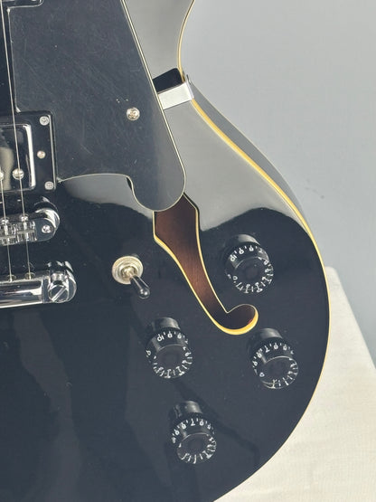 D’Angelico Premier USA DC Semi-Hollow – Black – Original Case – 2017