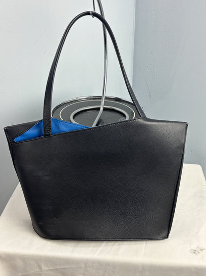 👜 Coach Reversible Leather Tote Bag – Black & Blue – Pebbled Leather