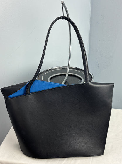 👜 Coach Reversible Leather Tote Bag – Black & Blue – Pebbled Leather