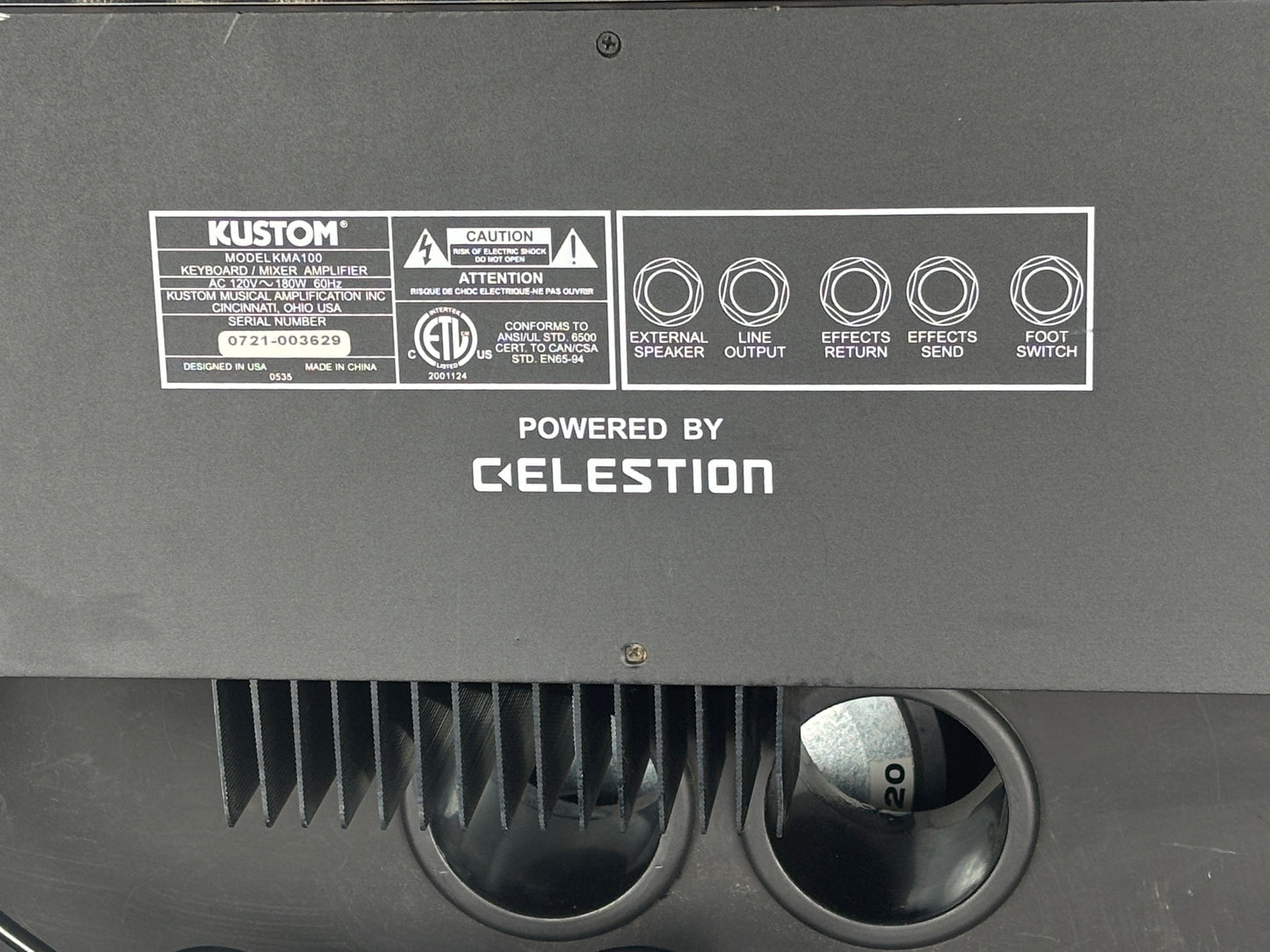 Kustom KMA100 Keyboard / Mixer Amplifier – 100W – Celestion Speaker – Multi-Input PA Style Amp