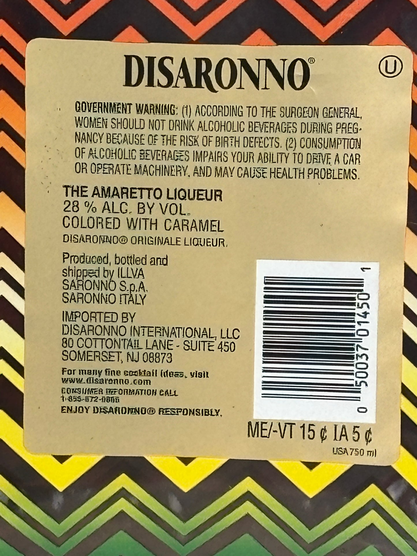 Disaronno Originale Missoni Limited Edition Bottle – Sealed – Italian Designer Collectible