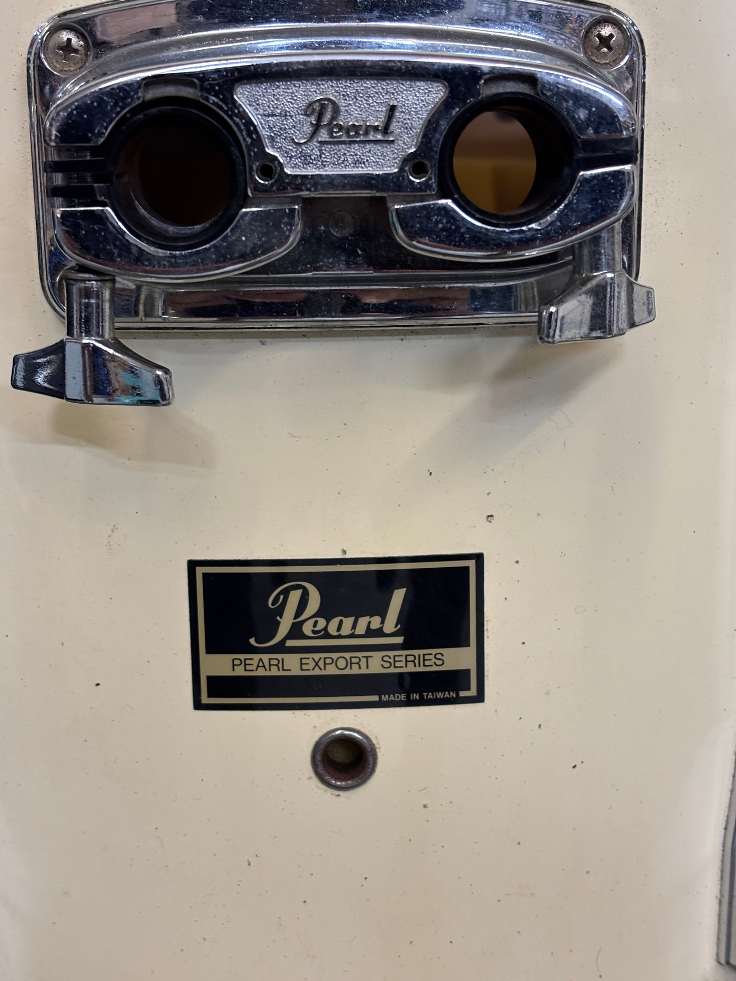 Pearl Export Series Drum Kit – White Wrap – Taiwan Era – Shell Pack + Pedal + Cases