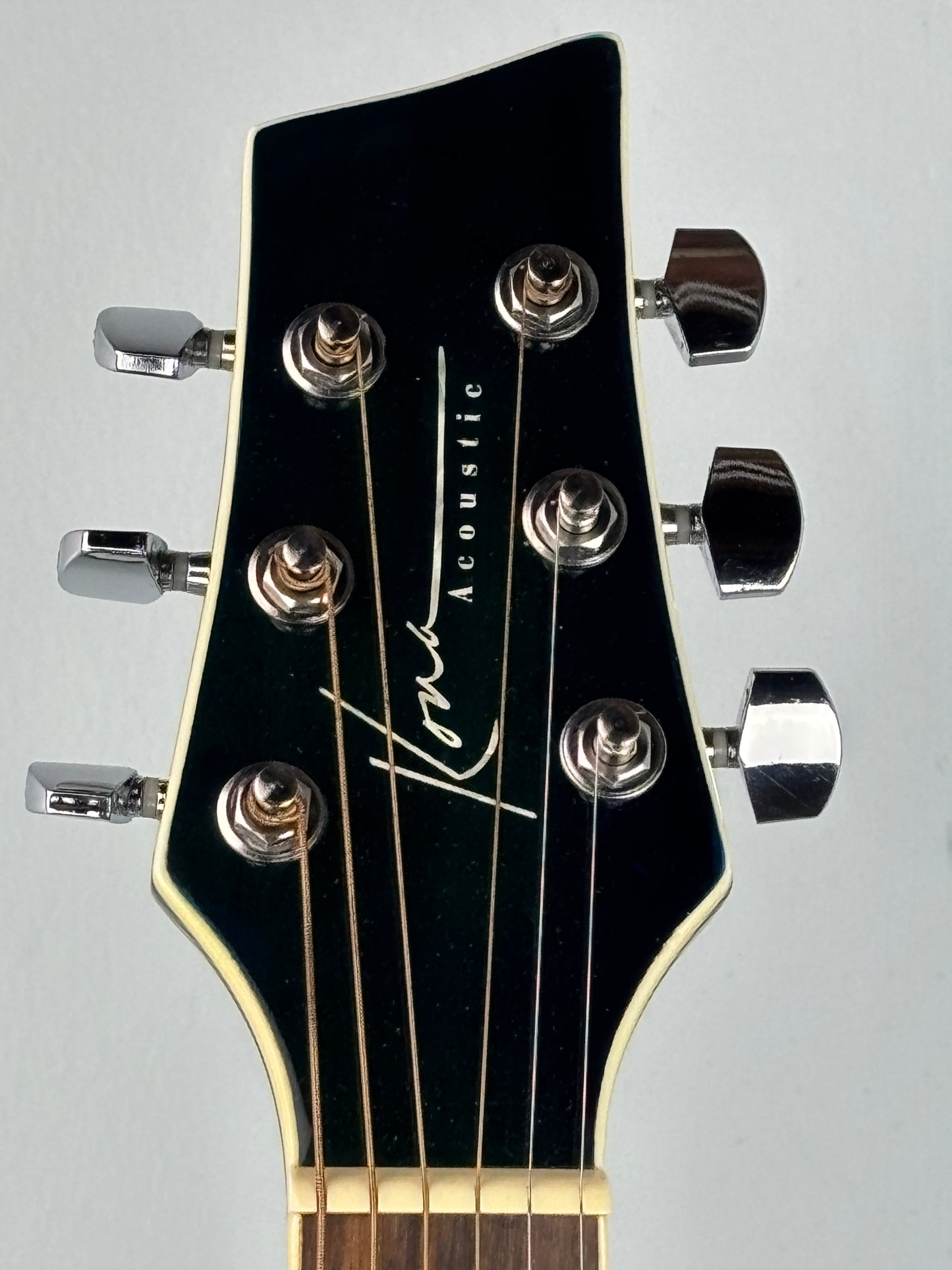 Kona Acoustic-Electric Cutaway Guitar – Transparent Blue – Built-In Tuner & EQ