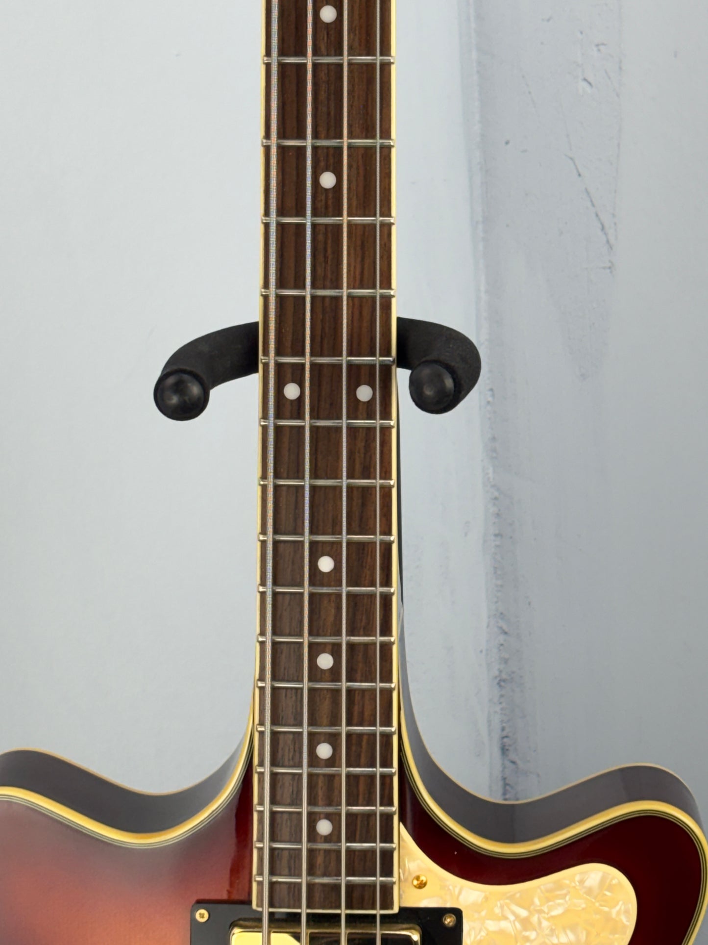 Jay Turser Hollow Body Electric Bass Guitar w/ Hardshell Case – Tobacco Sunburst