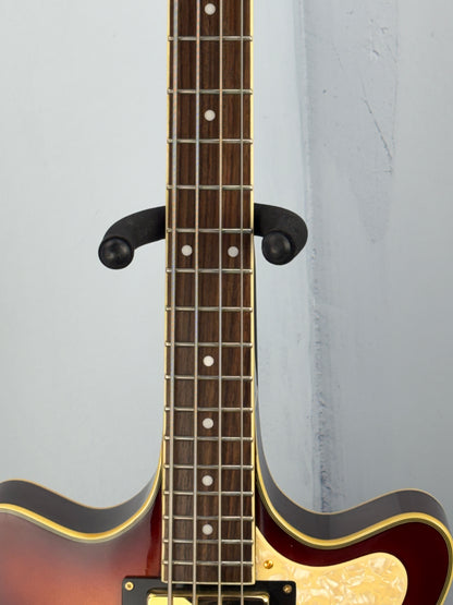 Jay Turser Hollow Body Electric Bass Guitar w/ Hardshell Case – Tobacco Sunburst