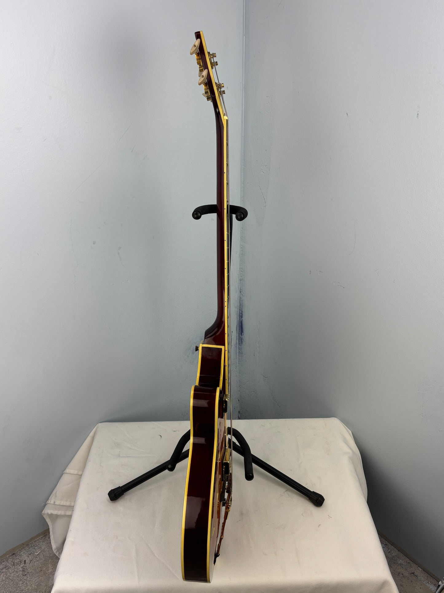 Jay Turser Hollow Body Electric Bass Guitar w/ Hardshell Case – Tobacco Sunburst