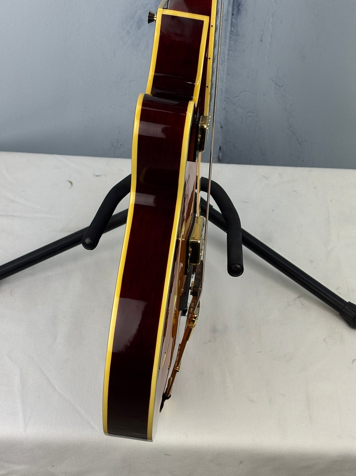 Jay Turser Hollow Body Electric Bass Guitar w/ Hardshell Case – Tobacco Sunburst