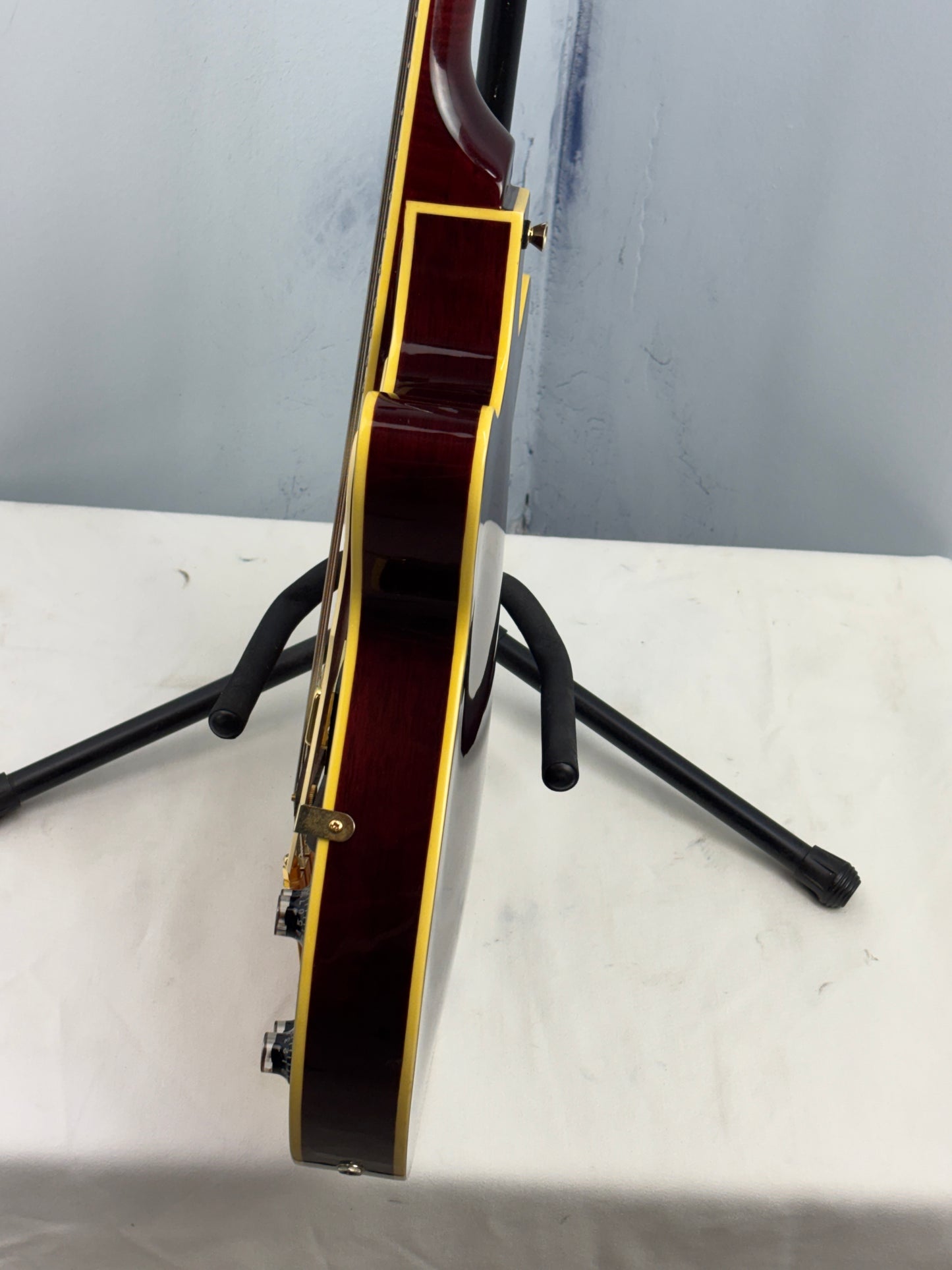 Jay Turser Hollow Body Electric Bass Guitar w/ Hardshell Case – Tobacco Sunburst