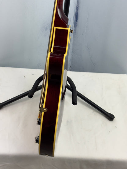 Jay Turser Hollow Body Electric Bass Guitar w/ Hardshell Case – Tobacco Sunburst