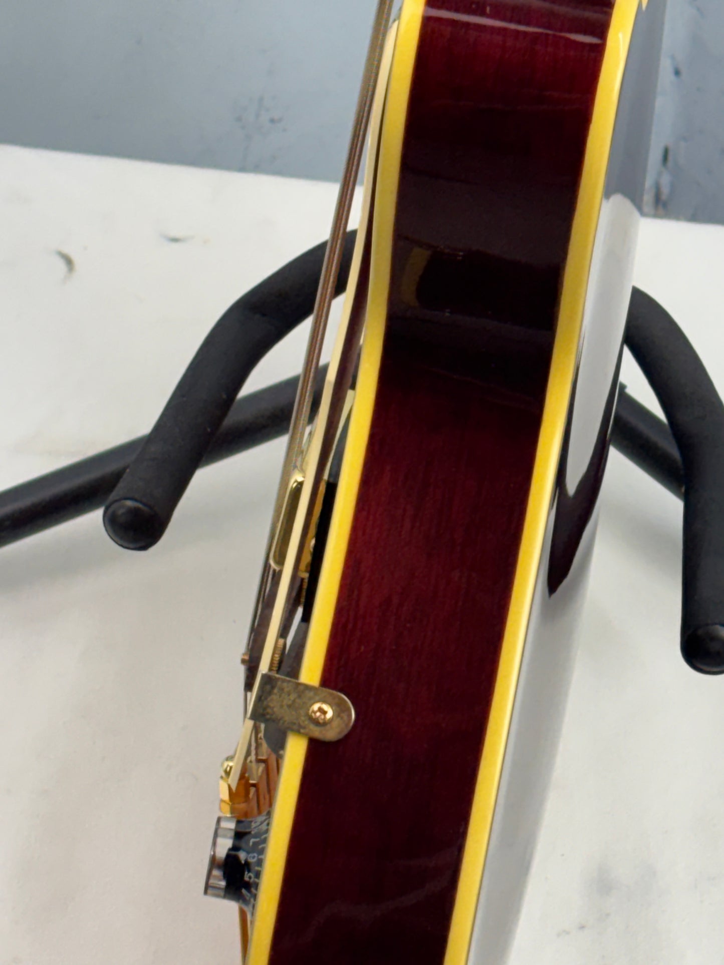 Jay Turser Hollow Body Electric Bass Guitar w/ Hardshell Case – Tobacco Sunburst