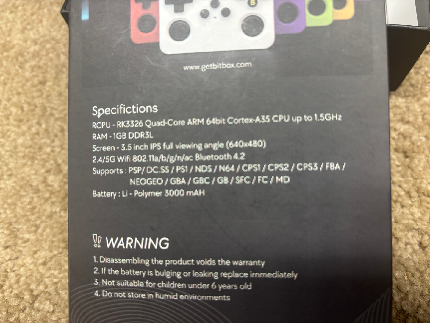 BitBox Retro Gaming Handheld Console – Transparent Purple – Thousands of Games!