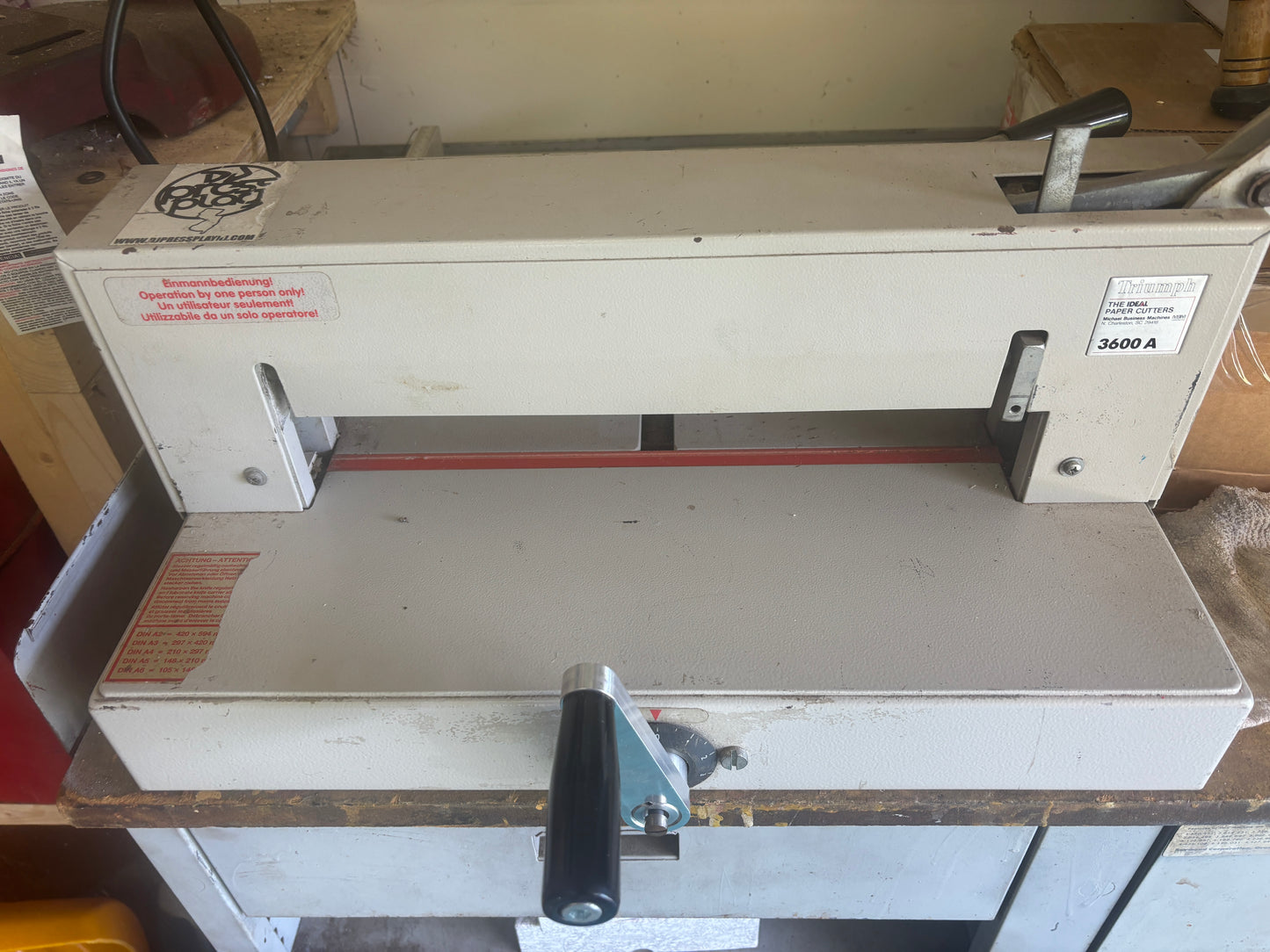 Triumph 3600A Manual Paper Cutter / Stack Cutter – Made in Germany