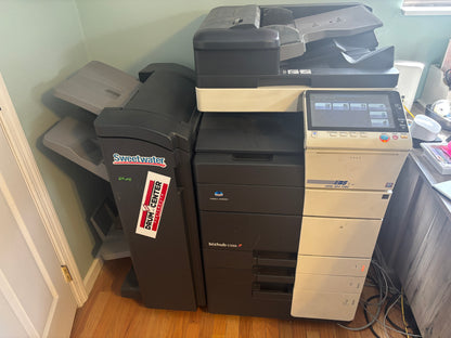 Konica Minolta bizhub C558 Commercial Color Copier / Printer / Scanner with Booklet Finisher – Fully Functional