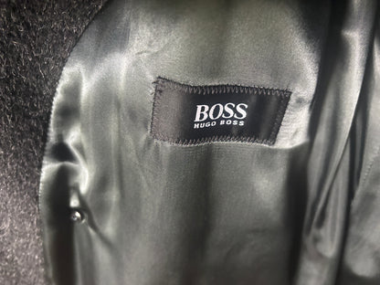 Hugo Boss Made in Italy Men's Wool Overcoat – Black – Fits Like XL